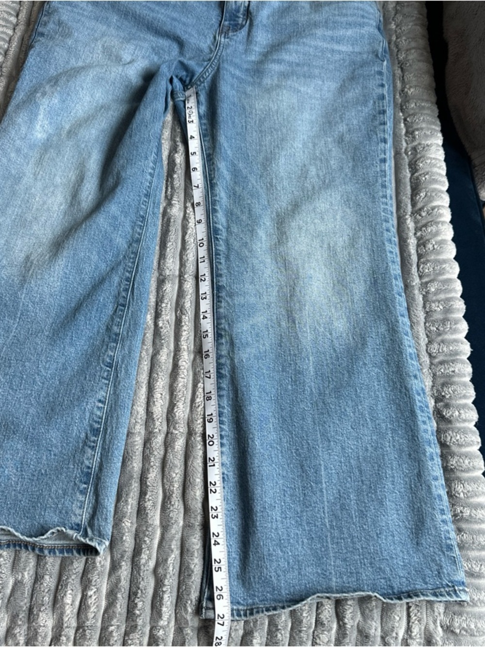 J. Crew Semi Stretch High Rise Cropped Kick Out wide leg Light Blue Denim Jeans - Picture 12 of 13